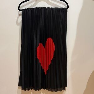 RED Valentino Black Skirt with Red Heart